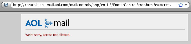 Access Denied: Unable to change AOL Mail Footer Access Denied: Unable to change AOL Mail Footer