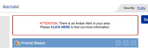 MySpace Amber Alert
