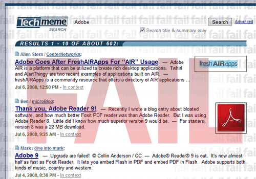 Adobe: Fail