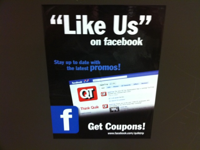 QuickTrip Facebook Promo in the Bathroom