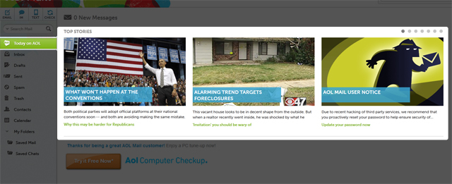 AOL Mail: Today on AOL Content