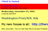 Example of an AOL Journaler Protesting Ads